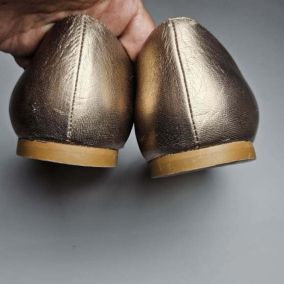 LK Bennett Metallic Gold Flats - Picture 2 of 6